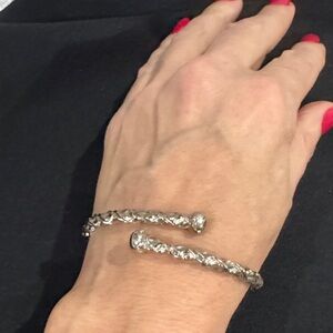 Adjustable Silver Tone Braided Bracelet